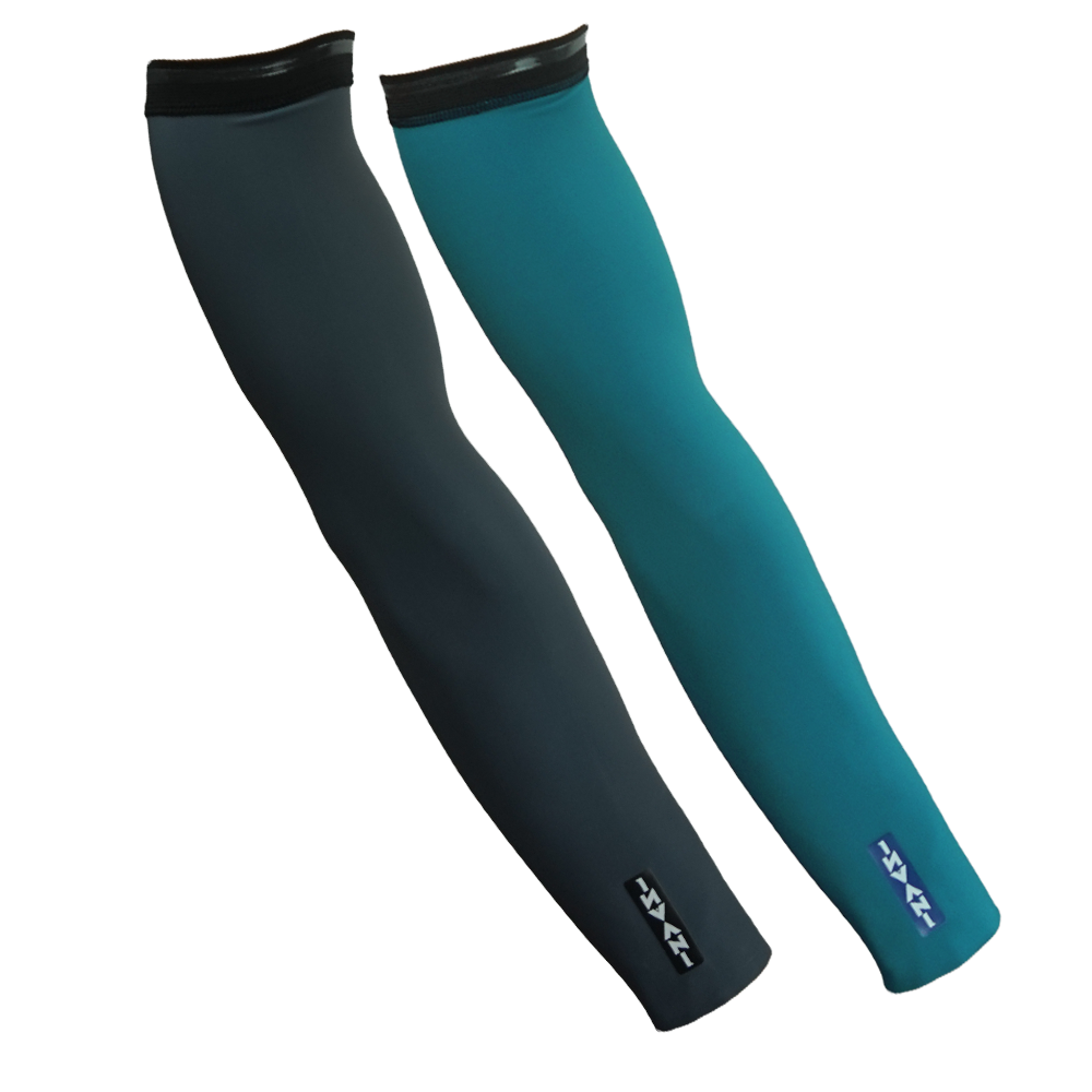 Reversible Arm Warmers: Grey / Teal (Women's)